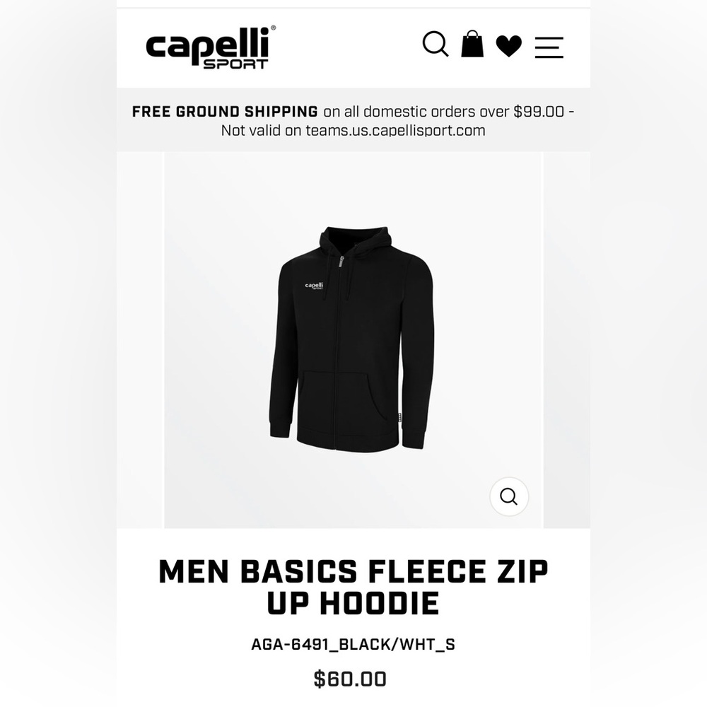 Capelli Black Fleece Hoodie